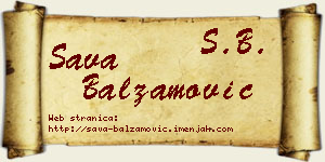 Sava Balzamović vizit kartica
